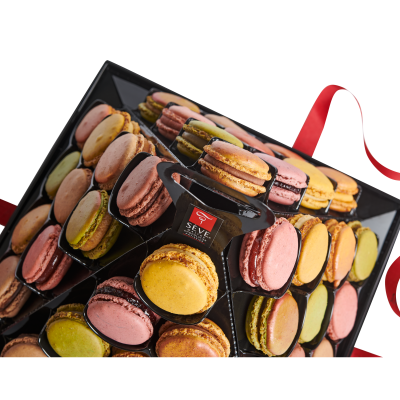 Macarons sucrés pyramide moderne