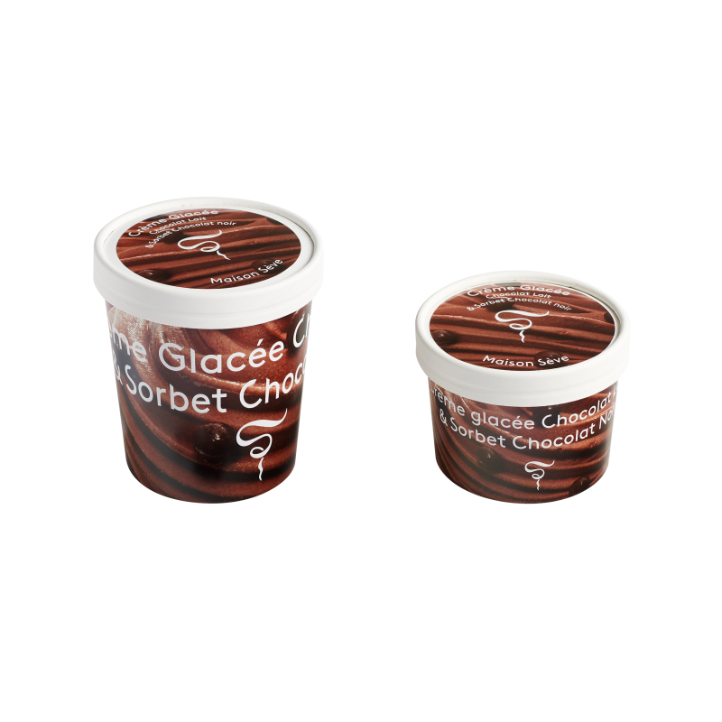 Sorbet chocolat noir / crème glacée chocolat au lait 220ml