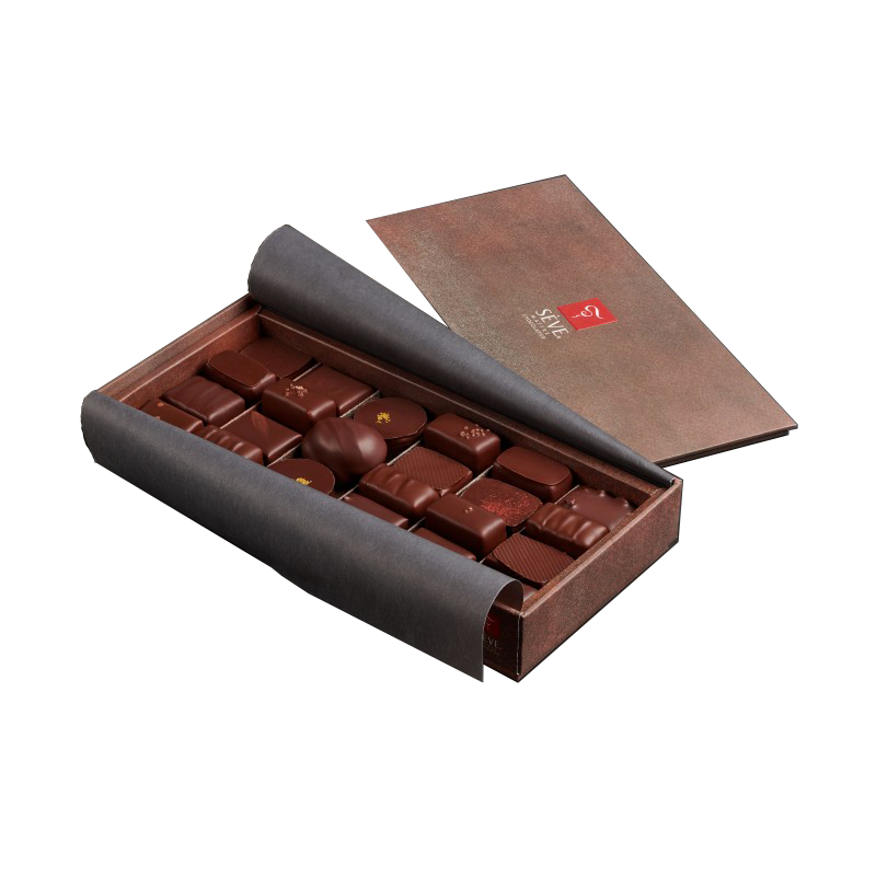 Ballotin garni de chocolats fins assortis