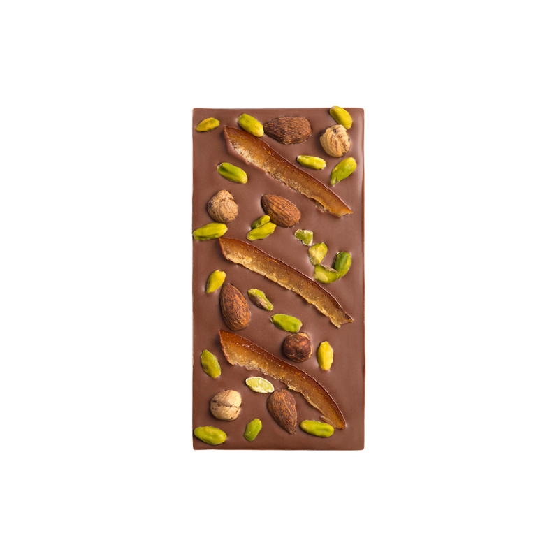 Tablette artisanale mendiants chocolat noir