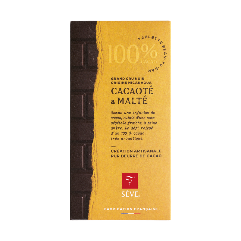 Tablette 100% Cacao sans sucre Origine Pérou 100 g Saveurs & Nature