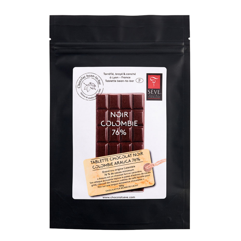 Tablette Noir Colombie Arhuacos 76% de cacao