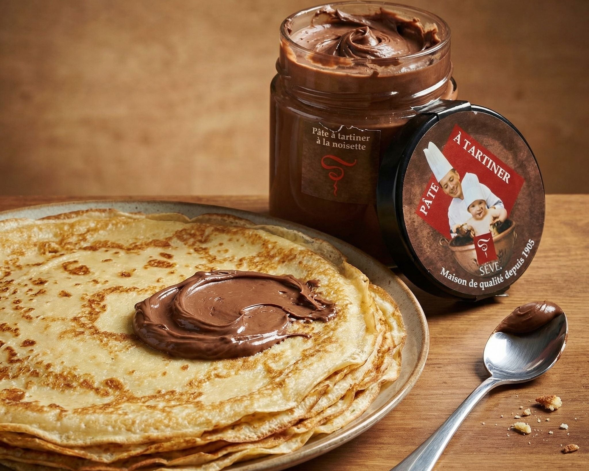 Recette crêpes pâte de brunette à tartiner Richard Sève