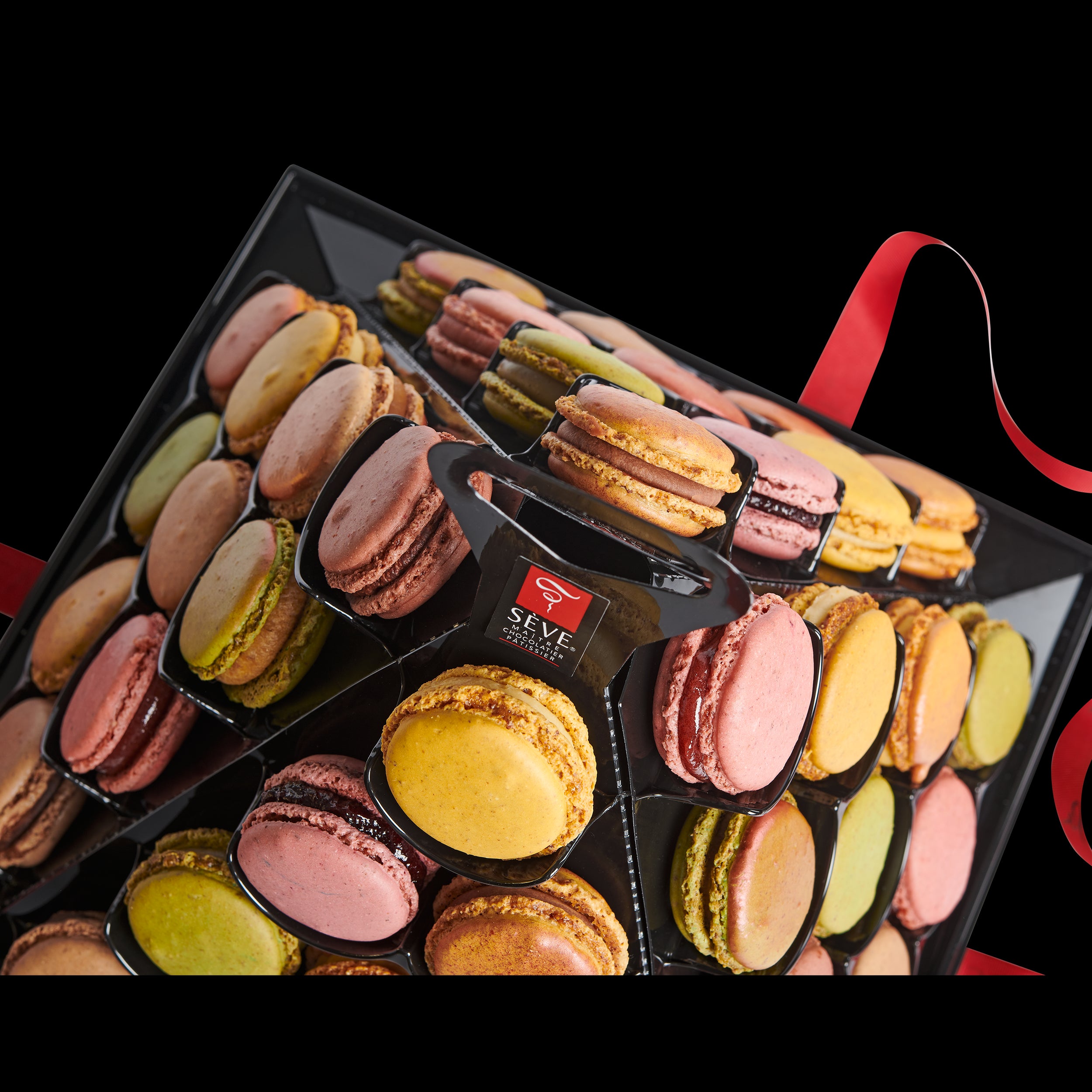 Macarons sucrés pyramide moderne