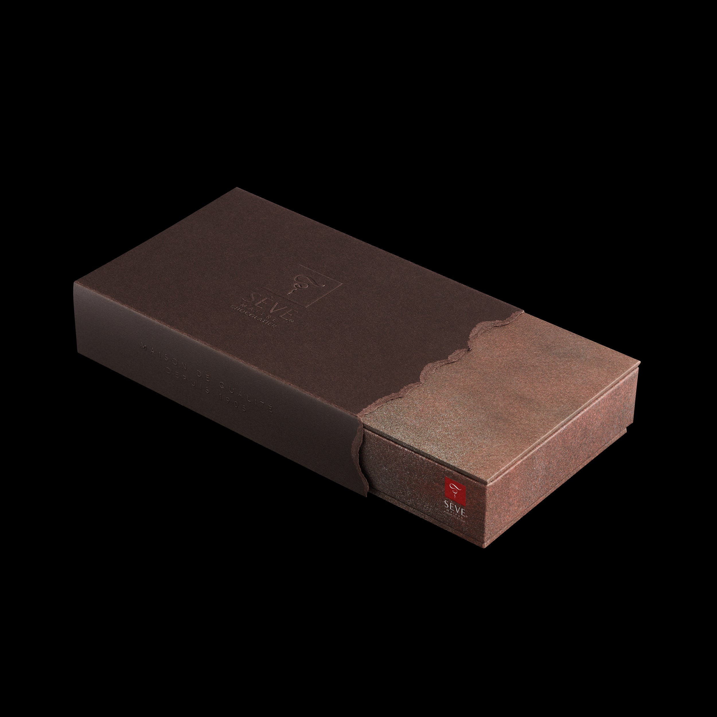 Boîte de chocolats noirs et lait