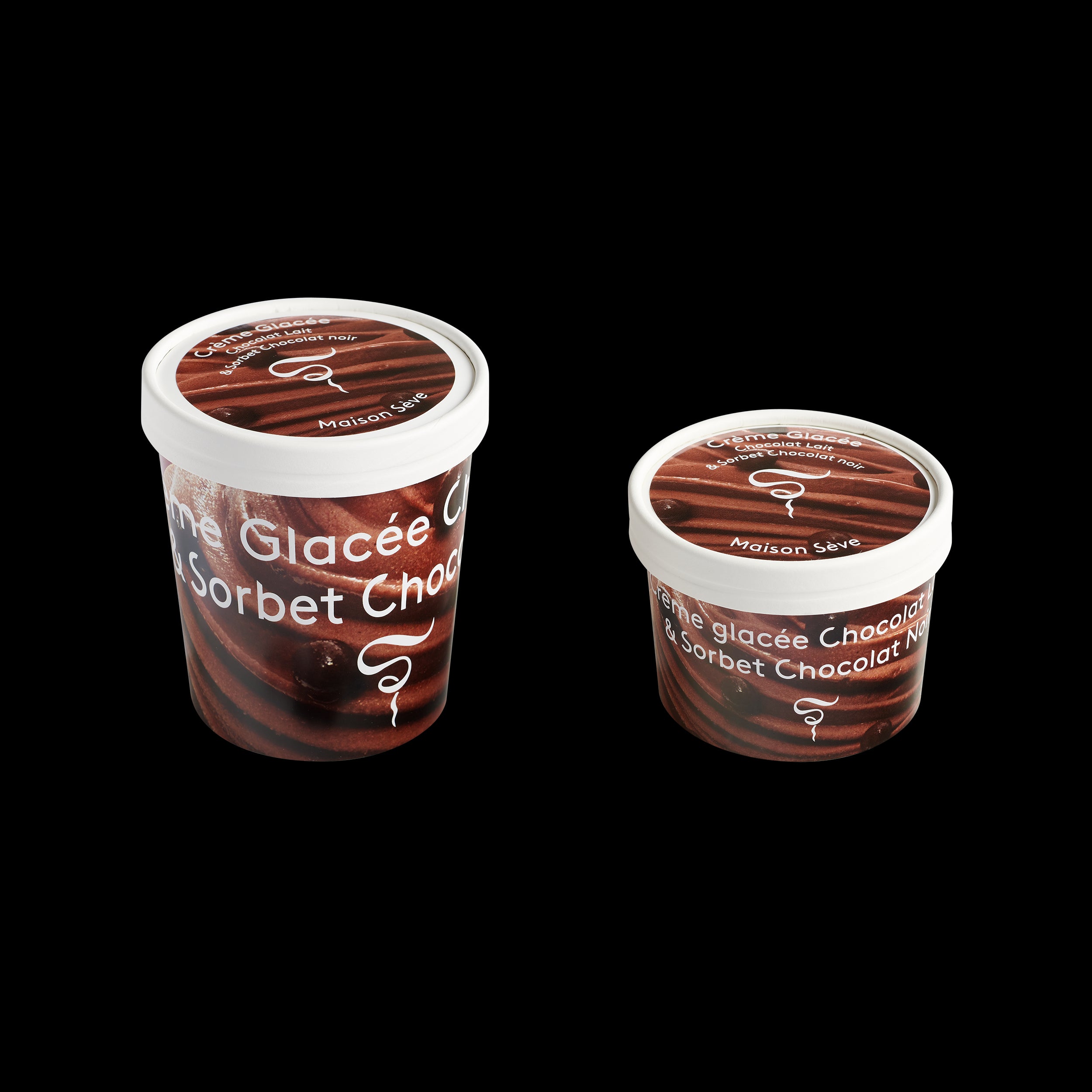 Sorbet Chocolat Noir & Crème Glacée Chocolat au Lait