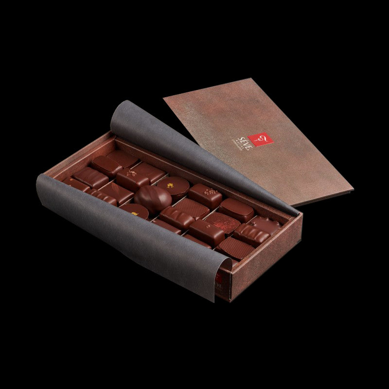 Boîte de chocolats noirs