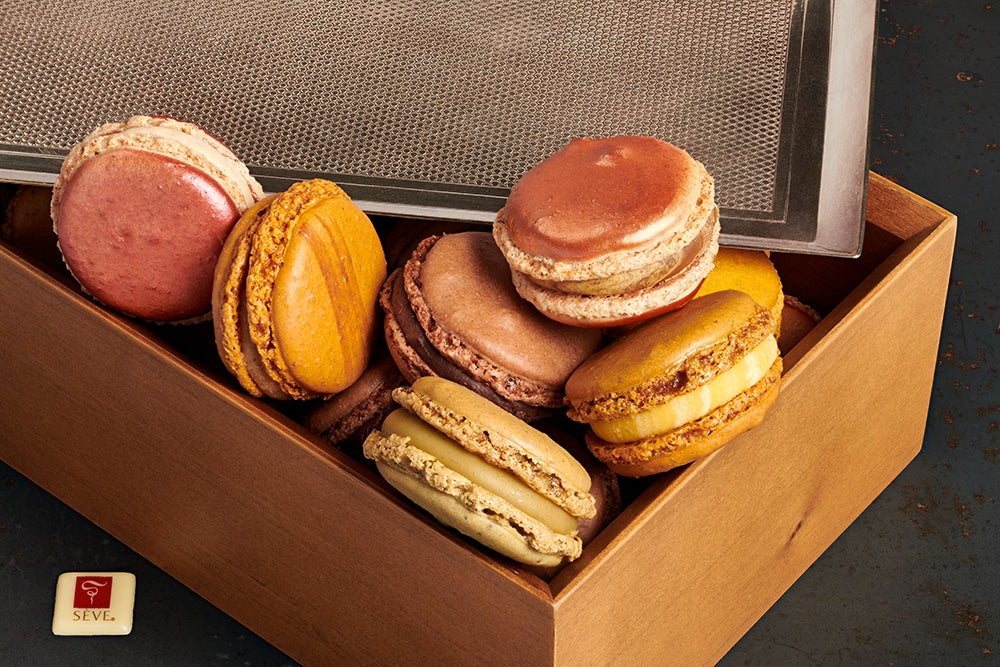 Macarons sucrés boîte pâtissière