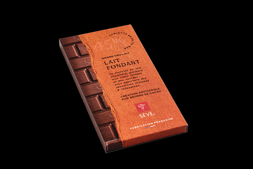 Tablette de chocolat au Lait Fondant 45% de cacao