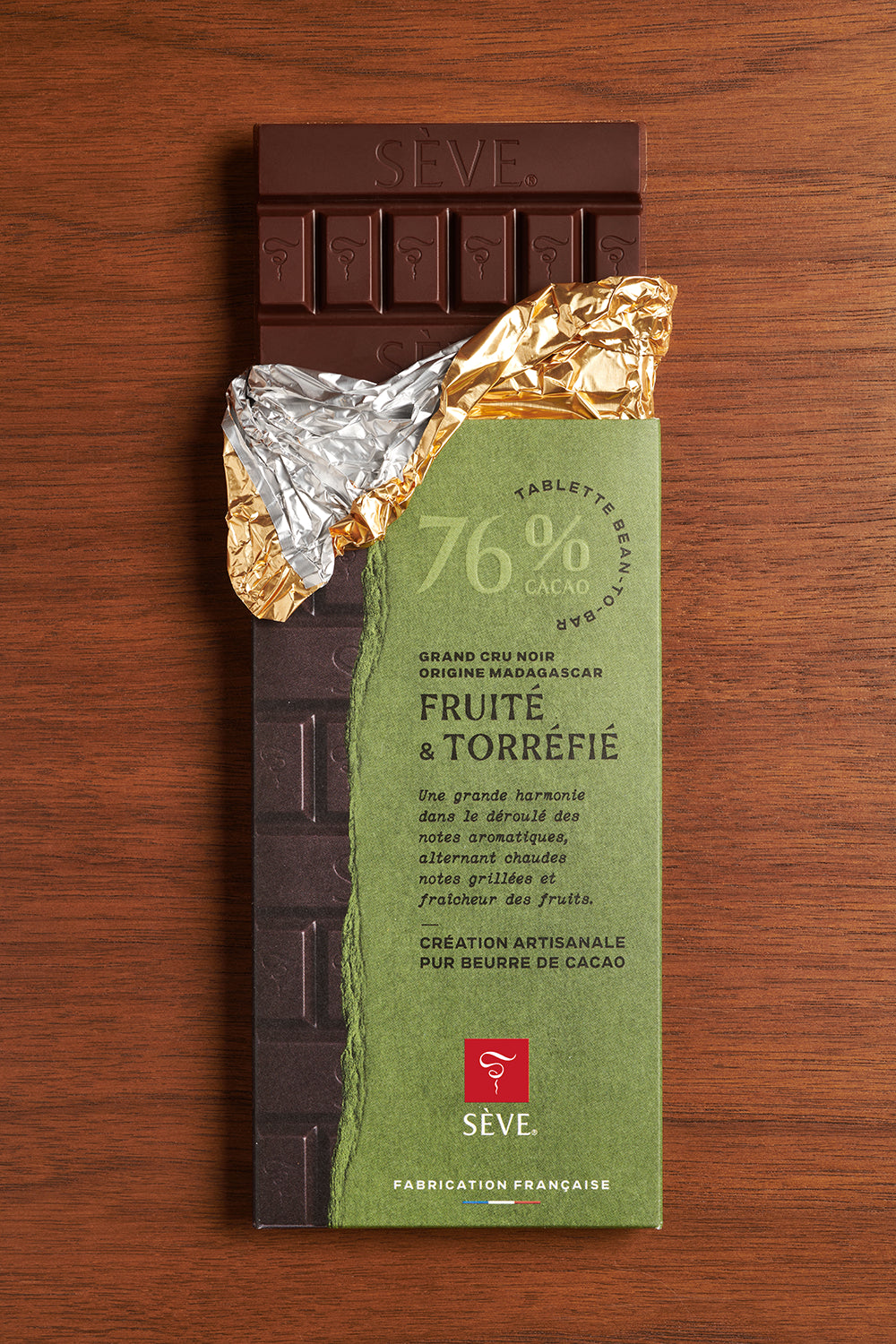 Tablette de Chocolat Noir Madagascar 76 % de cacao