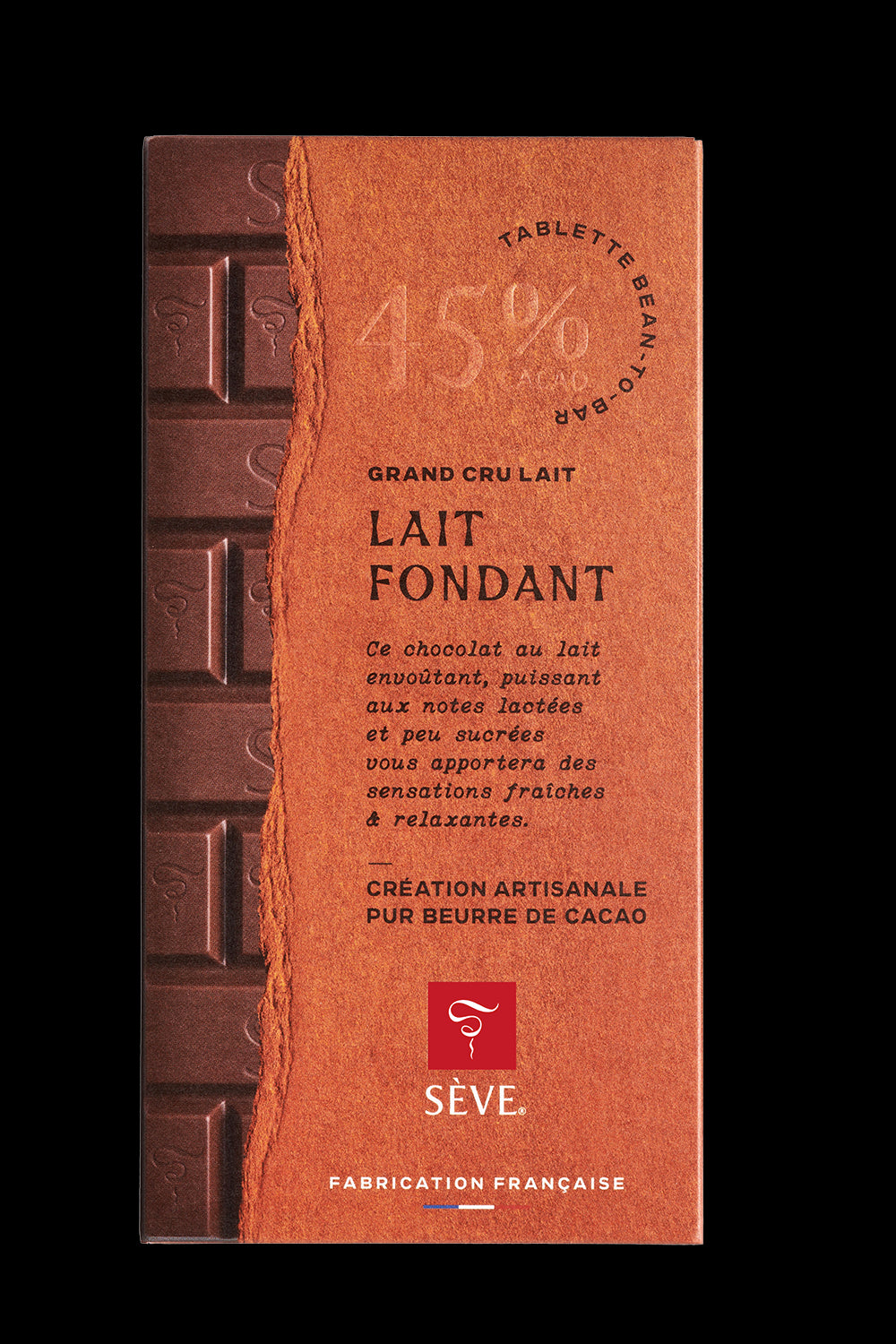 Tablette de chocolat au Lait Fondant 45% de cacao