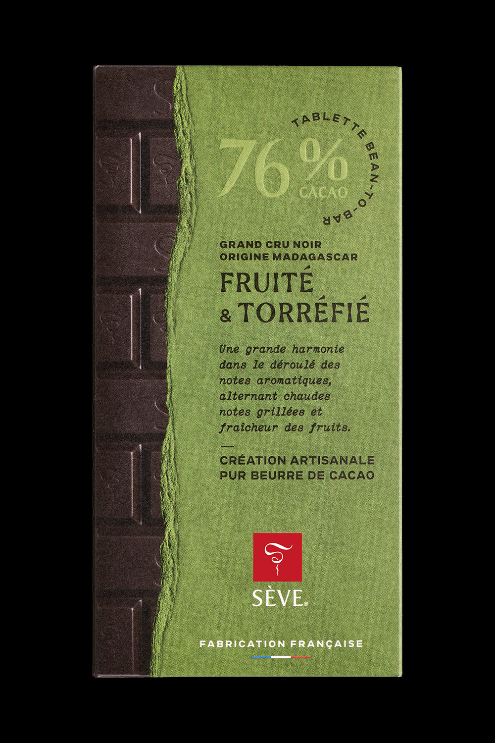 Tablette de Chocolat Noir Madagascar 76 % de cacao