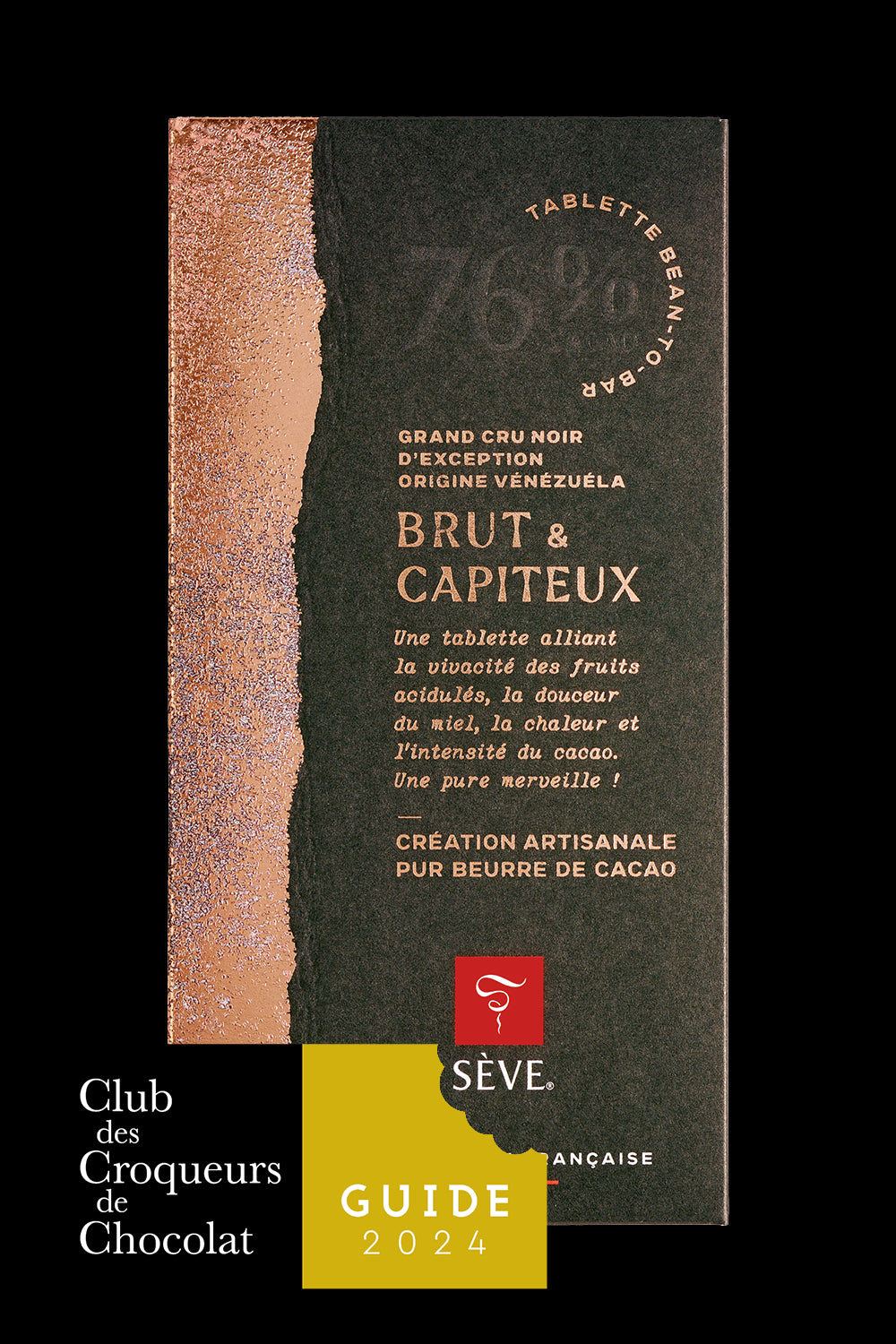 Tablette de chocolat noir Venezuela Chuao 76 % de cacao