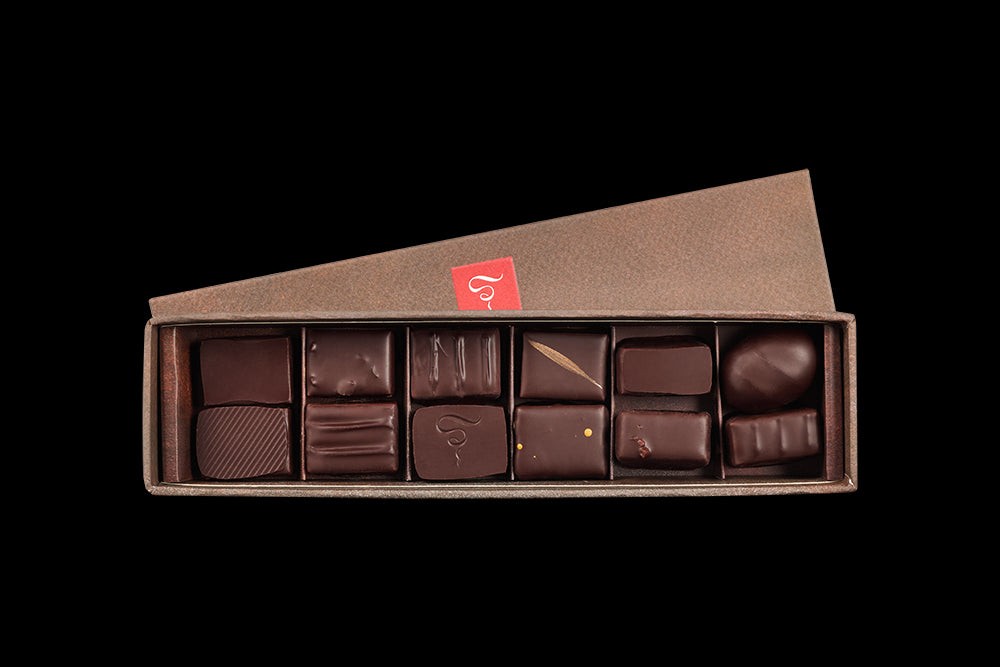 Boîte de chocolats noirs