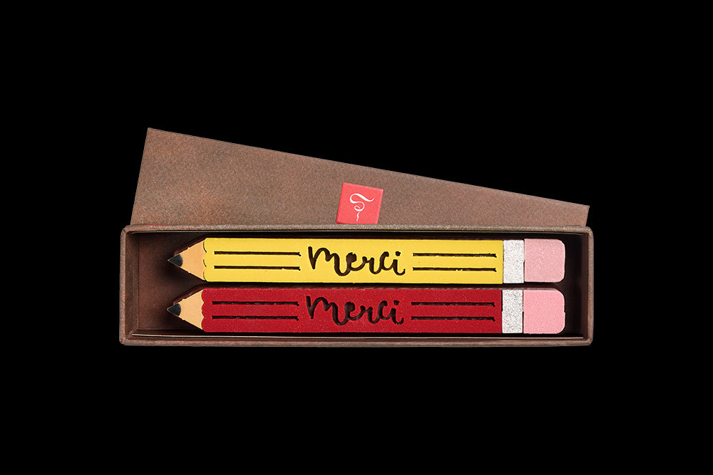 2 Crayons en chocolat « Merci Maîtresse »