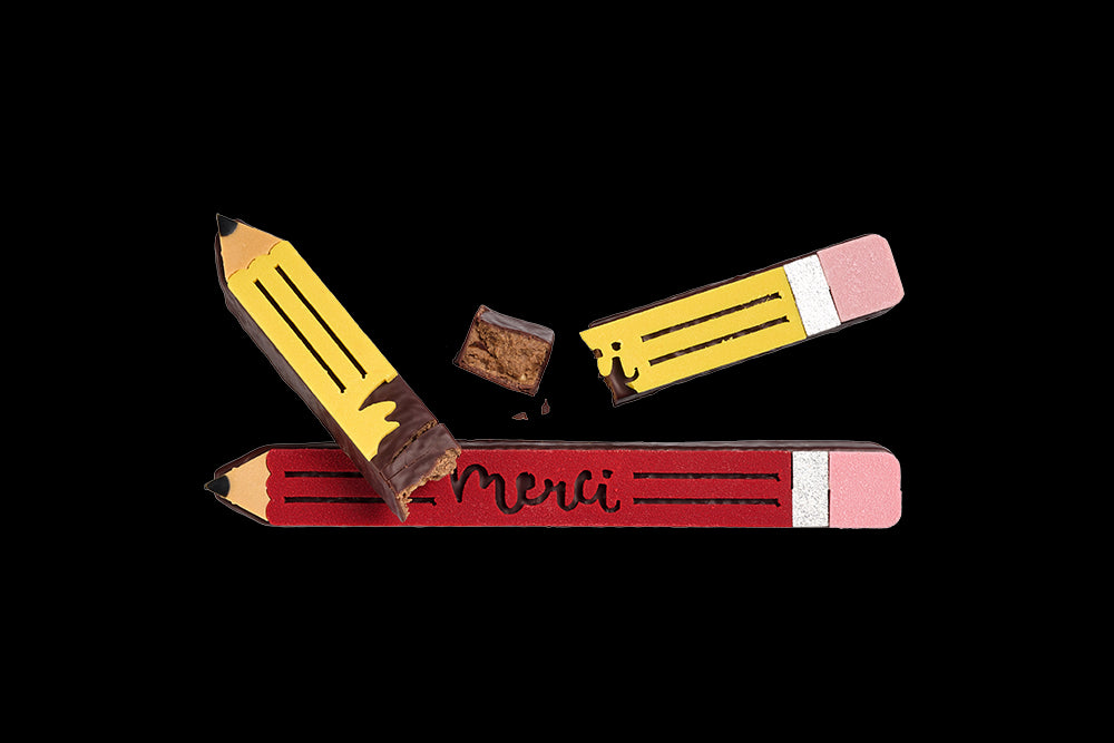 2 Crayons en chocolat « Merci Maîtresse »