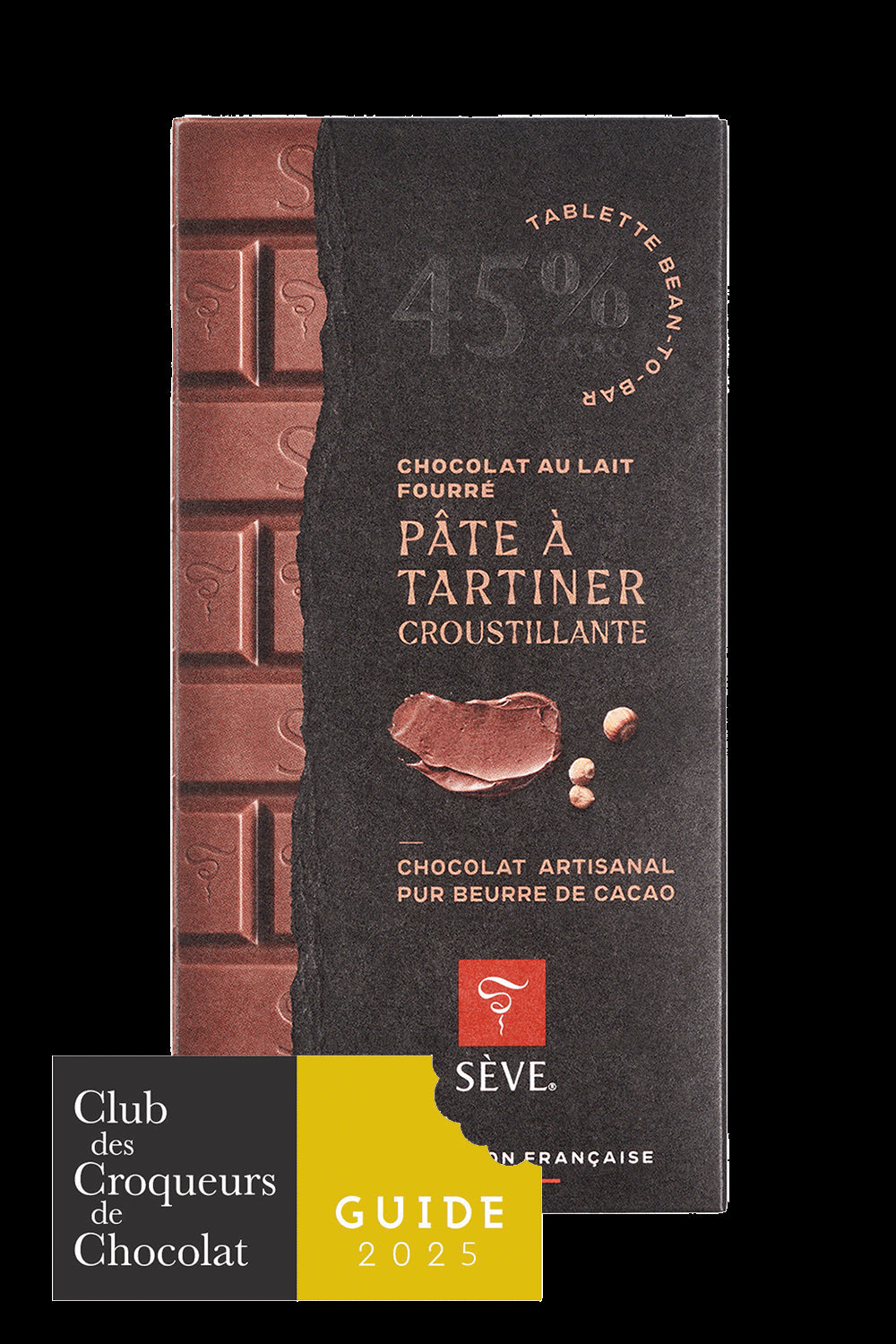 Tablette Lait fourrée pâte à tartiner croustillante 45%