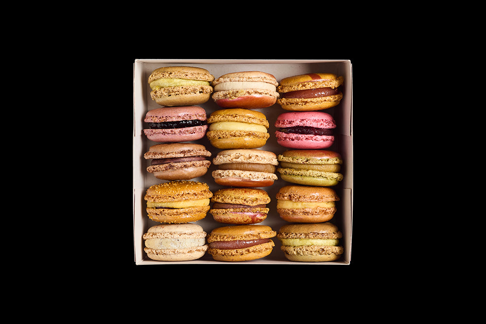Macarons sucrés boîte pâtissière